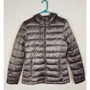 Andrew Marc grey duck down packable puffer coat size XS Ski Outdoors Lightweight